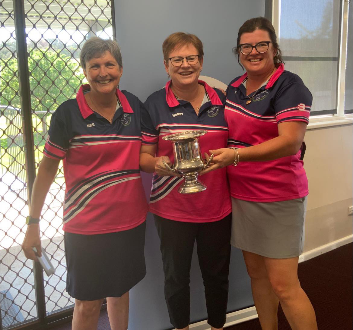 Nyngan Golf Club’s team of Dee Stephens, Mandy Martin, and Ali Morriss won the RLGA Jug (nett) teams event at the recent 2024 Nyngan Women’s Sand Greens.