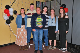 Volunteer of the Year was awarded to Paul Mitchell, pictured with Gunnedah Speedway Club members.