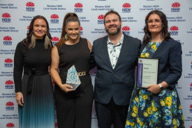 Kayla Potter, Amy Sutherland, Luke Marks and category finalist, Cassandra Goodman.