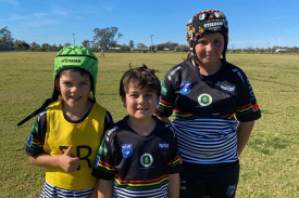 U10s rugby league. Panthers of the Week James Riley, Eddie Woodrow-Hammond and Bella Hammond.