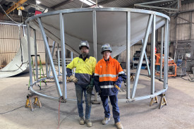 Supervisor Greg Stubbs with student Glynn McIlwin, who had a busy week at Ahrens.