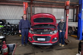 Gilgandra Motors’ Frank Chandler with Gilgandra High School work experience student, Stella Valler.