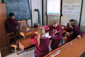 Keen students in the Uargon School building. Photos supplied.