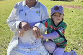 Tiger and Bindy Pearce celebrating NAIDOC Week in Hunter Park last Friday, July 18, 2025.