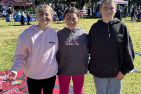 Amelia, Samara, and Layla enjoying the NAIDOC event in the park.