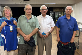 Fours 2022 winners - Christine Howchin, Barry Johnson, Bruce Parker and Ted Stewart.