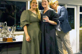 Club secretary Makalia Gordon with Flamin’ Galahs Player’s Player Award recipient Clementine McIntosh.