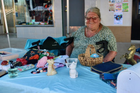 Grace Chamberlain with her craft stall.