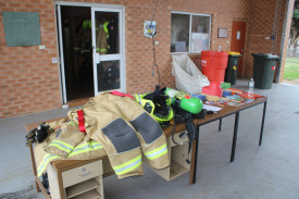 On display was a variety of equipment used regularly by the members of the Gilgandra NSW Fire and Rescue Station including respirators, fire retardant clothing, and high-powered hoses.