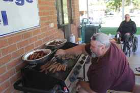 Darren Holland cooked the barbecue for the event.