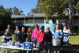Staff and students of Gilgandra High School held a sausage sizzle to raise funds for Jeans for Genes. Photo by The Gilgandra Weekly: Nicholas Croker.