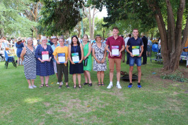 Gilgandra’s Australia Day Award winners: Gilgandra Film Festival, Citizen of the Year Maxine Elsom, Gilgandra Community Garden, young citizen Harrison King, and sportsperson Jacob Fordham.
