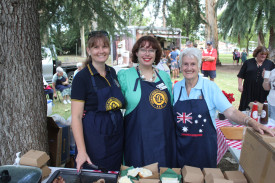 Gilgandra Evening Branch CWA members Rebekah Makila, Jess Reed, and Helen Oates.