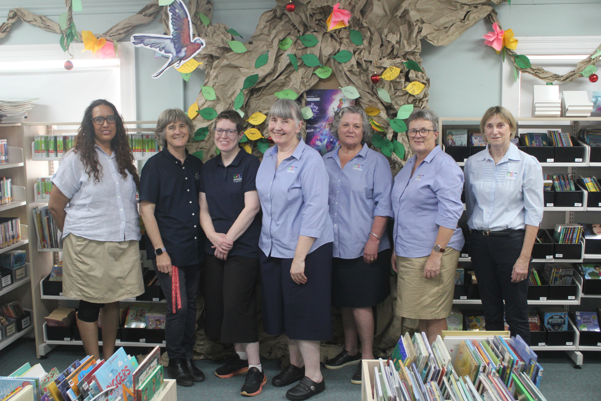Library staff pictured for the last time in the now-former Gilgandra Shire Library in Warren Road.
