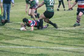 There were many successful tries during the rugby union first grade match for Gulargambone on Saturday when they toppled Cobar 56-10 in front of the home crowd. Photos by Stephen Basham.