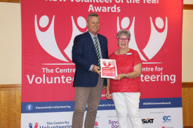 CWA Macquarie Group president, Majorie Blatch, accepting the award for the Tooraweenah CWA Branch.