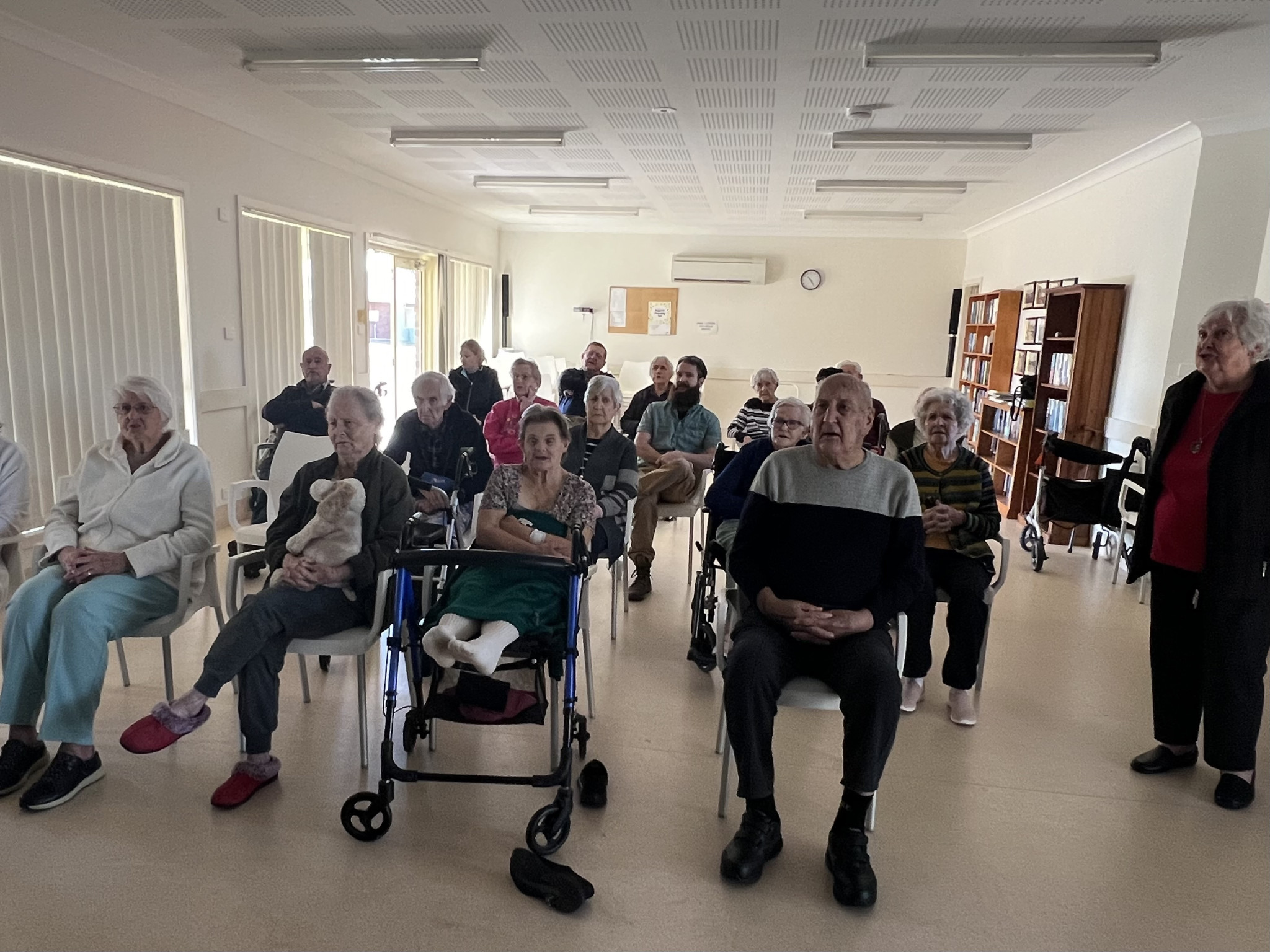 Members of the Cooee Singers gathered in the Cooee Hall on Wednesday, July 24 for a morning performance.