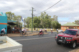 Group one riding out of Gilgandra Toyota on Warren Road and Miller Street.