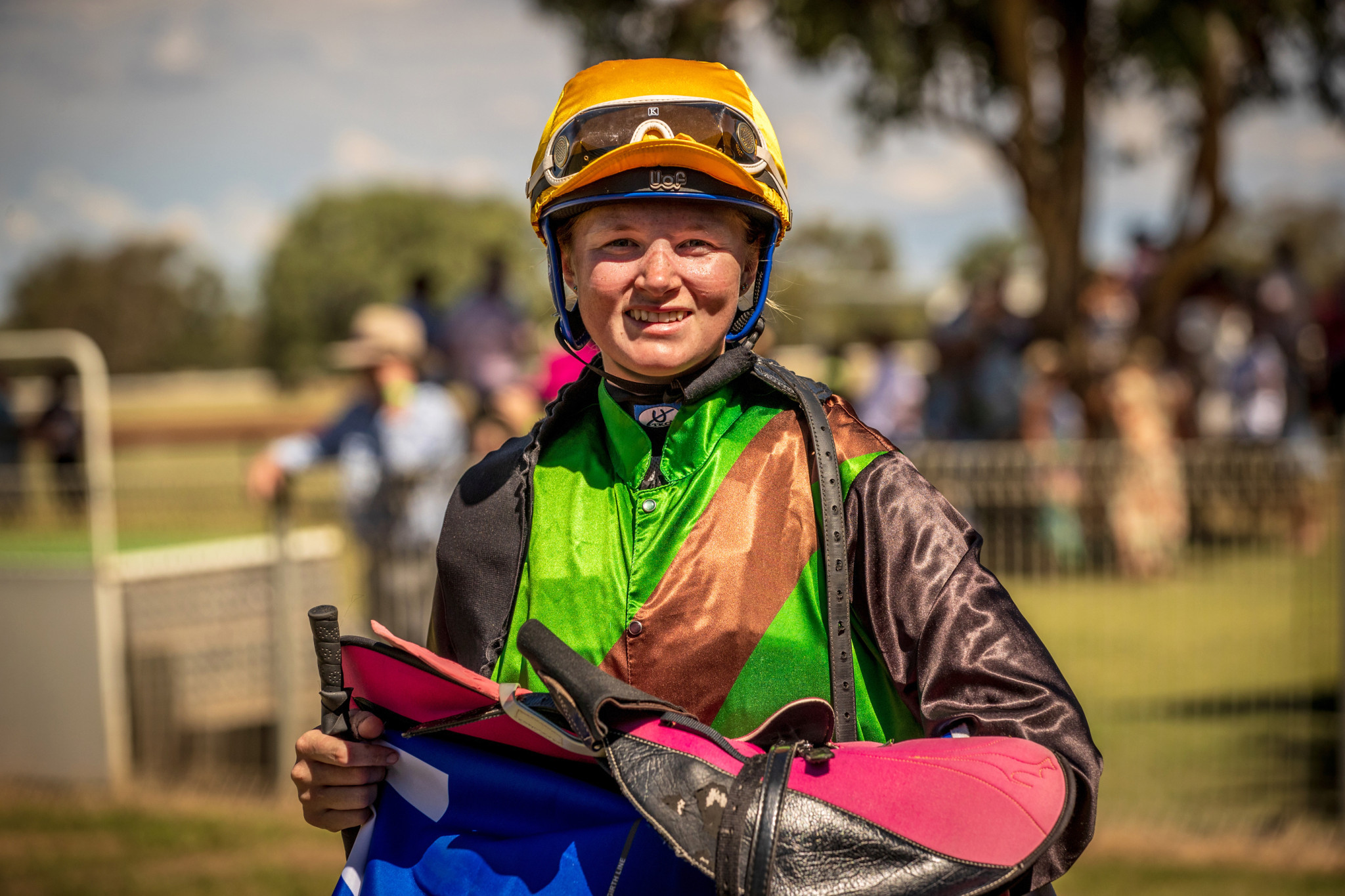 Gilgandra jockey Zara Lewis (pictured at February’s Condobolin Picnic meeting) rode a winning treble at the Tomingley Picnic Cup meeting. Photo courtesy of www.racingphotography.com.au