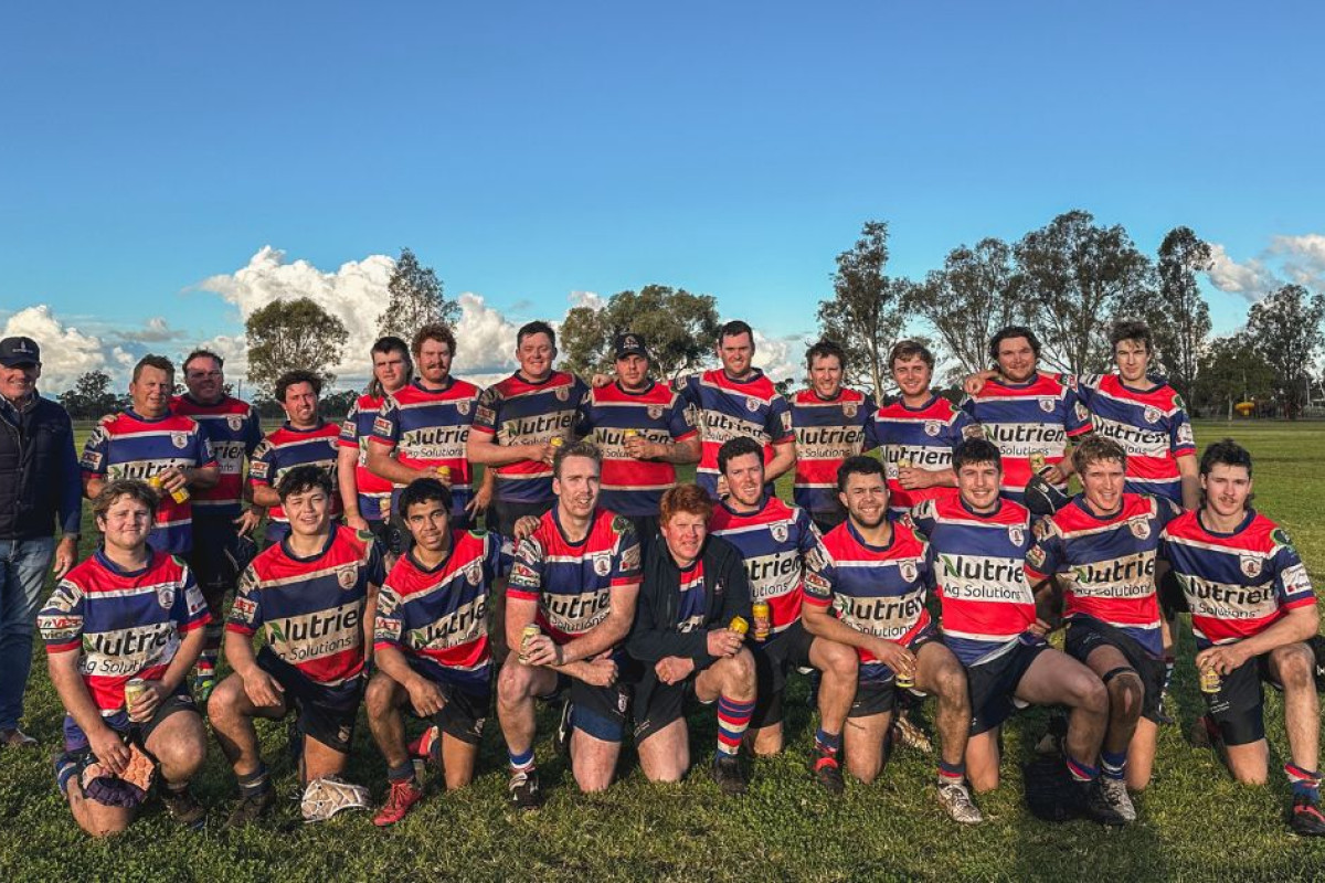 The first grade Galahs went down 7-10 to Bourke/Brewarrina on a very wet ground on Saturday, May 1. Photo courtesy of Gulargambone Rugby Union Club.