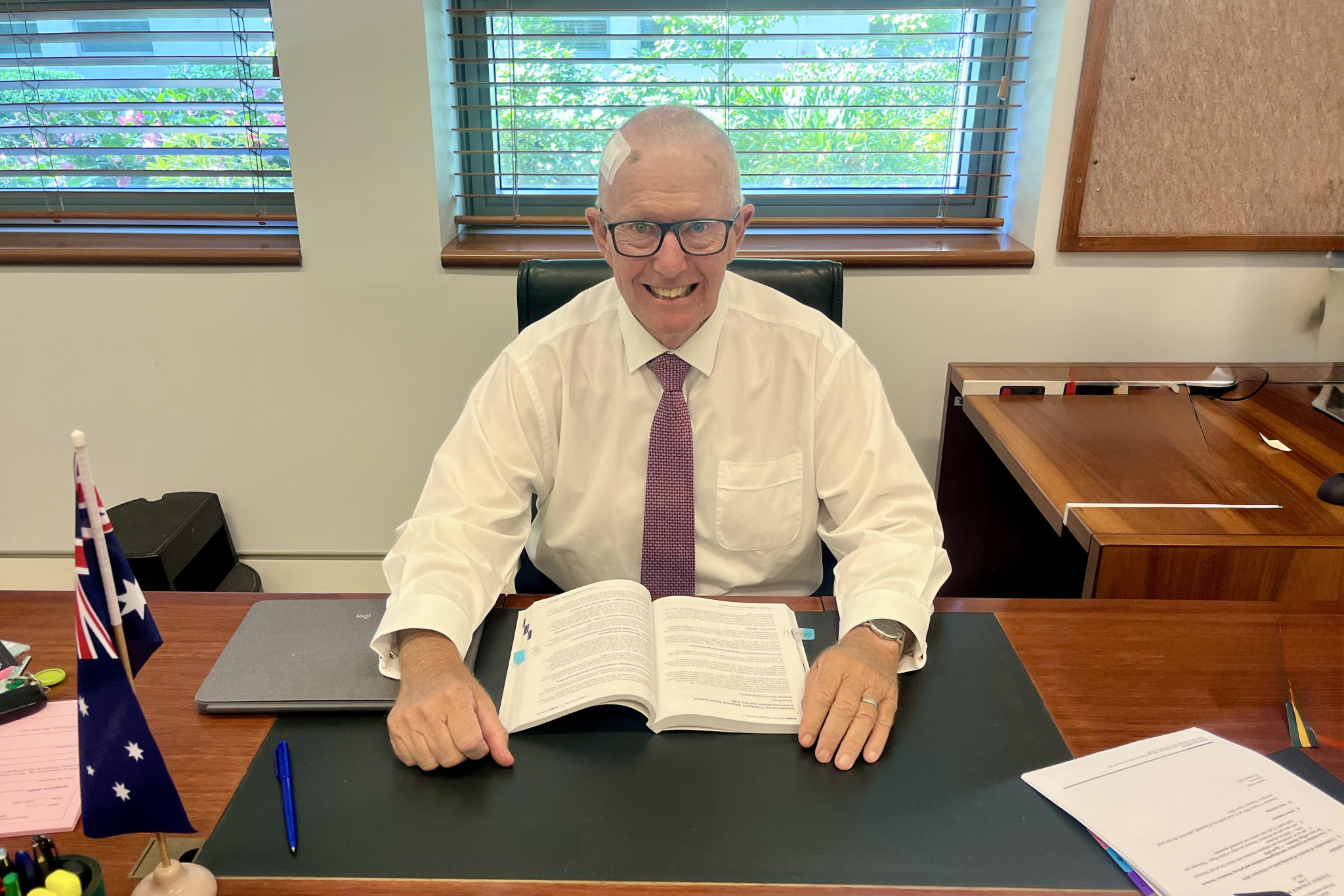 Inside Mark Coulton’s ministerial office in Parliament House in Canberra. Photo by The Gilgandra Weekly.