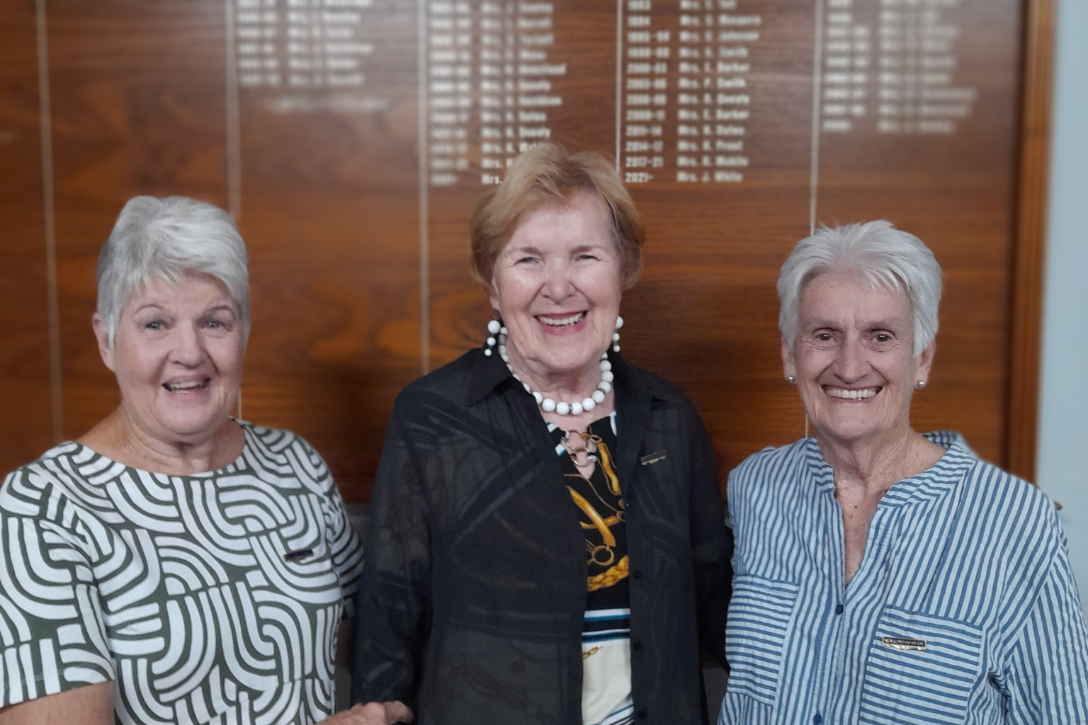 A CWA Long service badge presentation was held for, Julie Sawley (36 years), Hilda Newstead (27 years), and Helen Oates (27 years) at the February Gilgandra CWA Evening Branch meeting. Photo supplied.