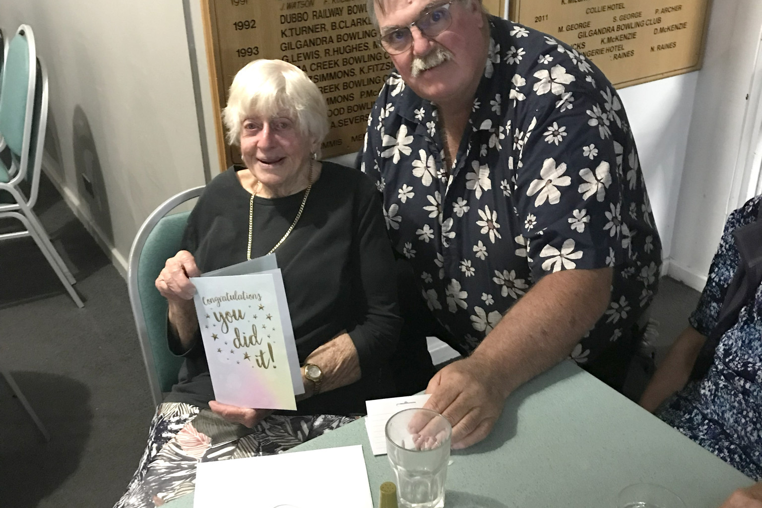 Kath Waller and Gilgandra Lions Club president Brenton Penna. Photos supplied.
