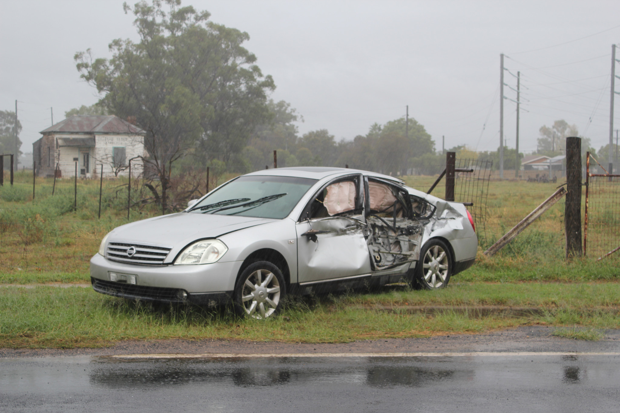 Image of the car involved in the crash Friday, April 5. Photos by: The Gilgandra Weekly.
