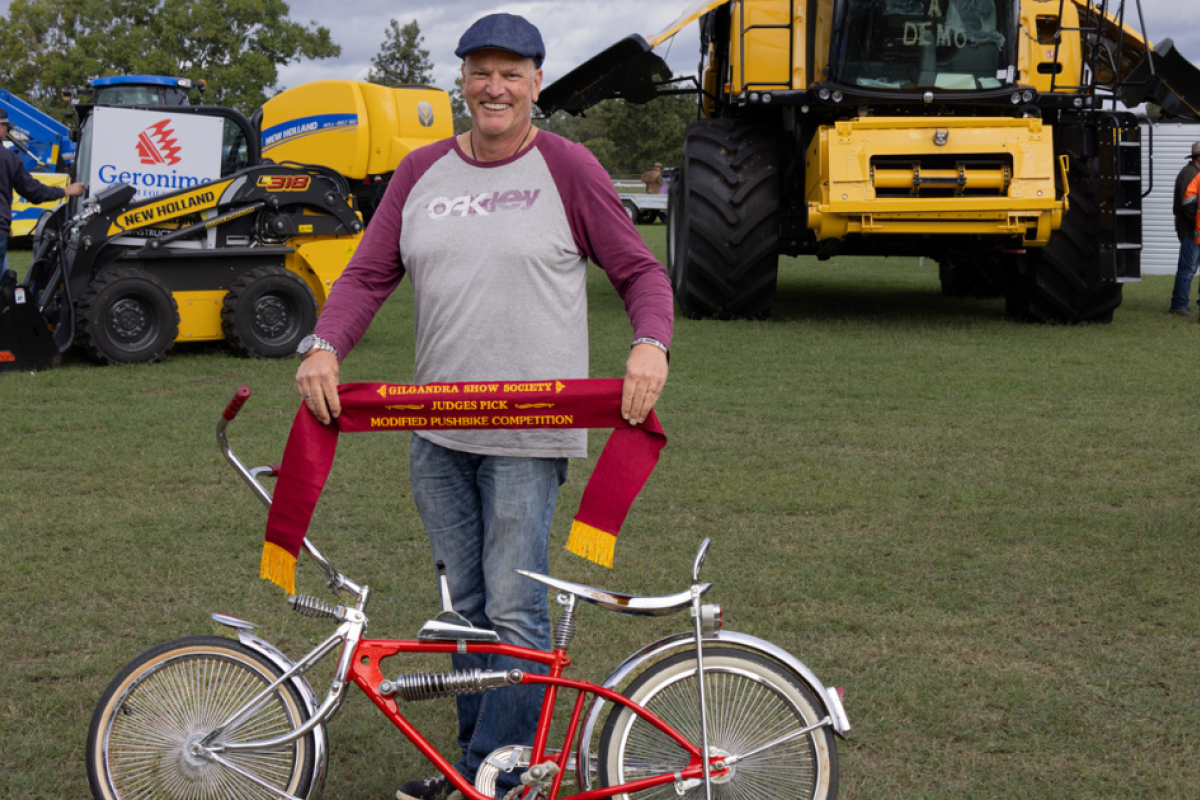 ‘Judges Pick’ in the Modified Pushbike Competition went to Ian Berry. Photo by Barbara Scott.