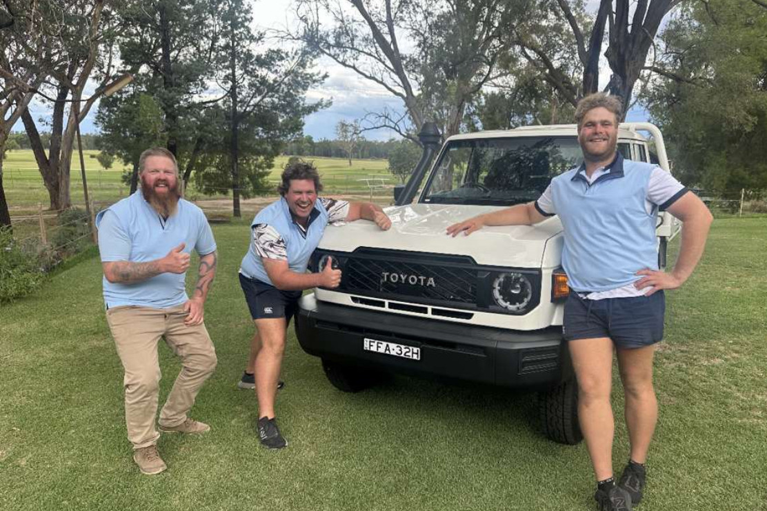 Winners from the Gilgandra Toyota three person Ambrose held on Sunday, February 18 were Nick Wright and Jordan and Jacob Taylor. Photo supplied.