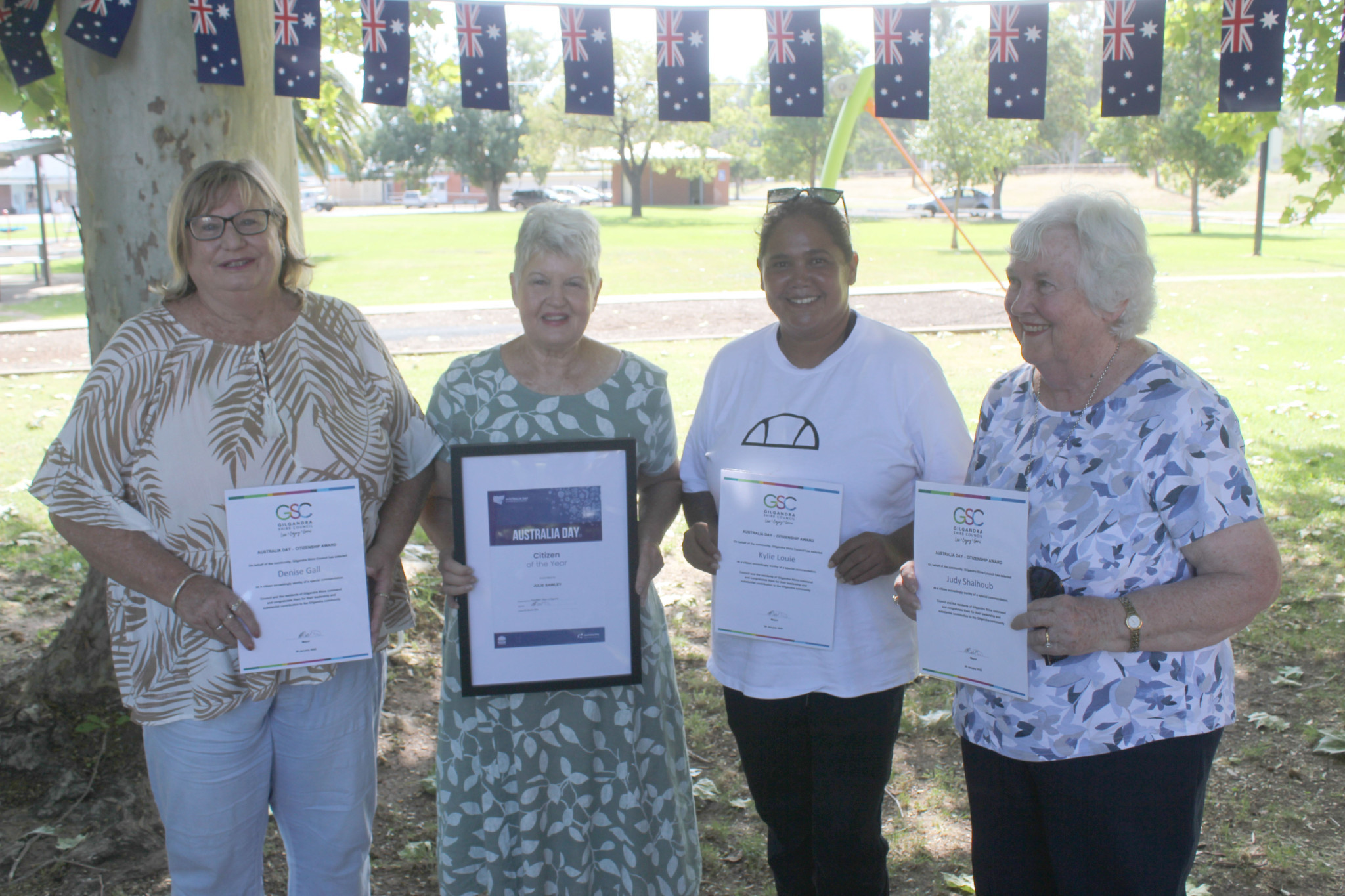 2025 Citizen of the Year nominees: Denise Gall, Julie Sawley (recipient), Kylie Louie and Judy Shalhoub.