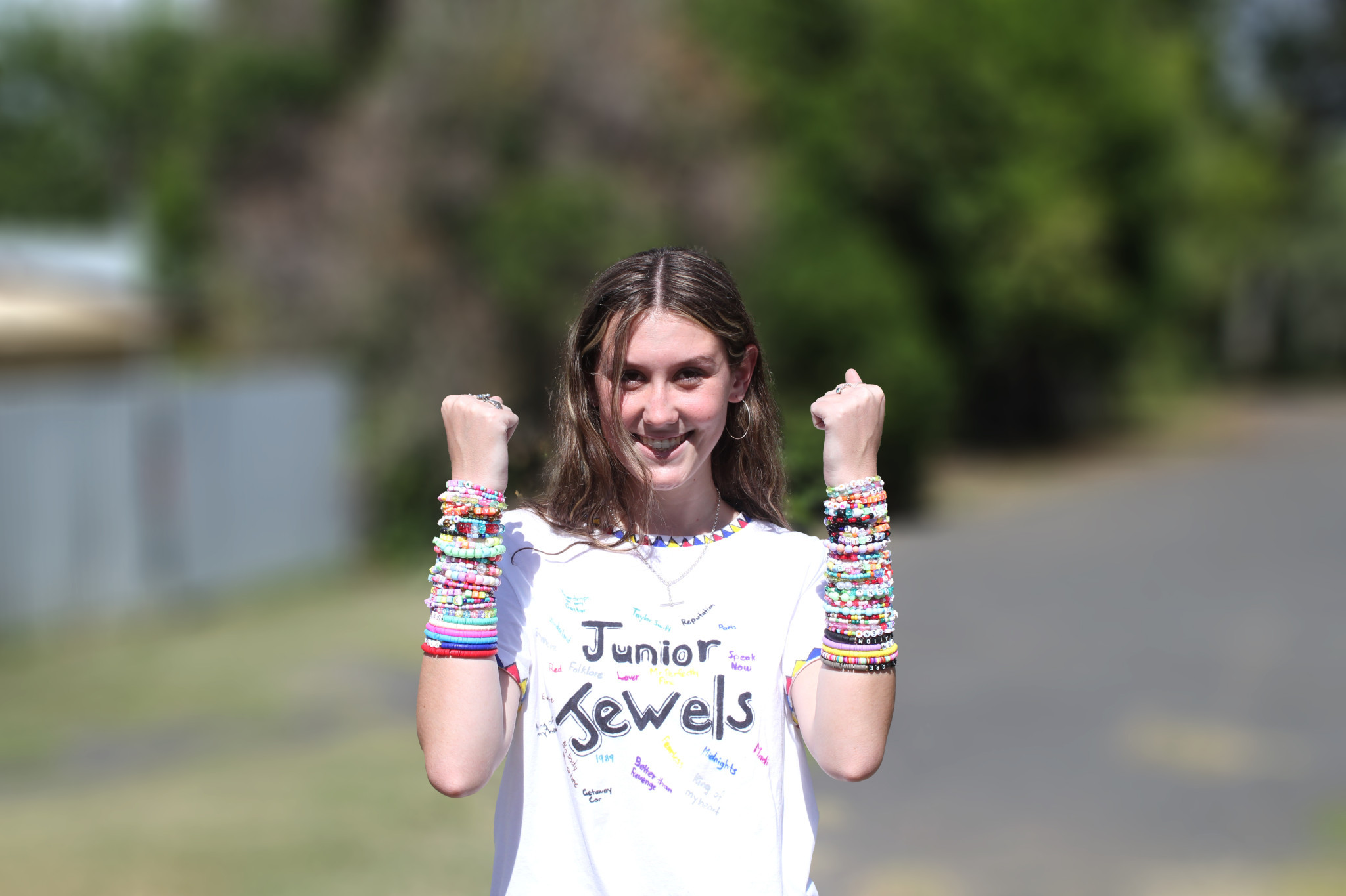 Friendship bracelets for all: Layney Godber has been busy making bracelets in preparation for Taylor Swift’s Eras Tour which begins in Melbourne this weekend, with many locals attending the three Sydney shows the following weekend. Photo by The Gilgandra Weekly: Nicholas Croker.