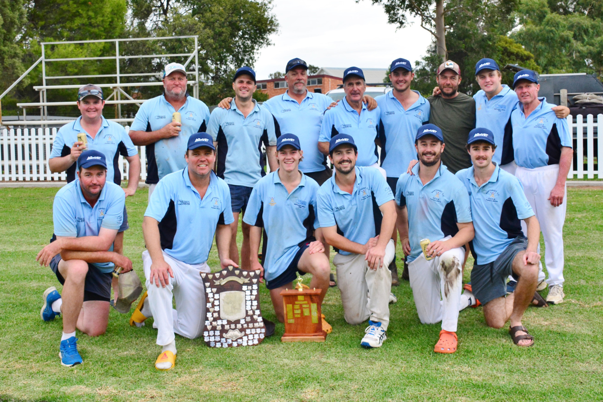 Premiers! USC Marthaguy after their win against Coonamble on Saturday, securing the Bendigo Bank sponsored ABC Shield premiership for the third time in five years. Photos supplied.