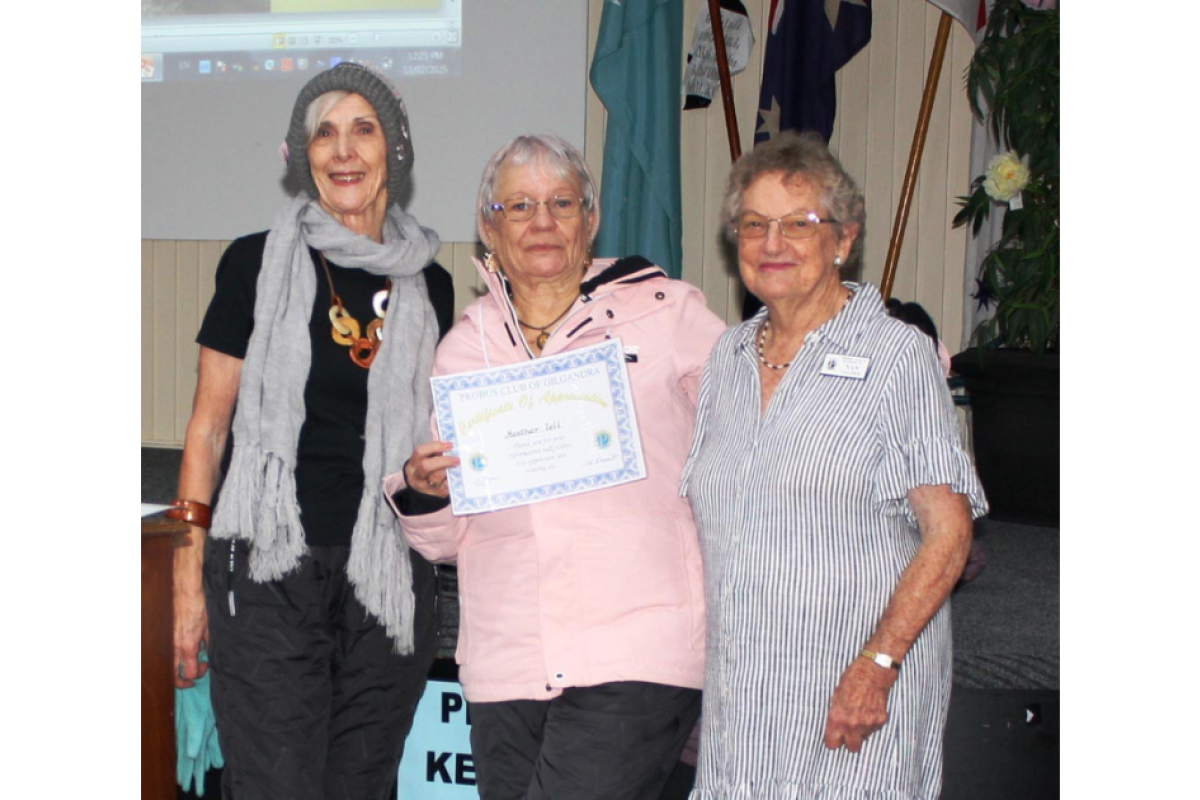 Linda Wykes, Heather Zell, and Probus member Nan Nalder. Photo supplied.