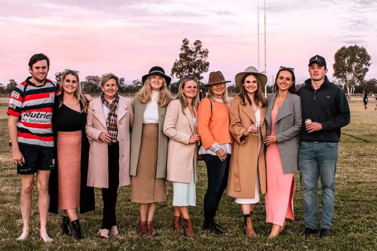 Gulargambone Rugby Union Club will honour the late Sara Roche (third from left) at this year’s Ladies Day event. Pictured are members of the Roche family and friends at a previous Ladies Day game.