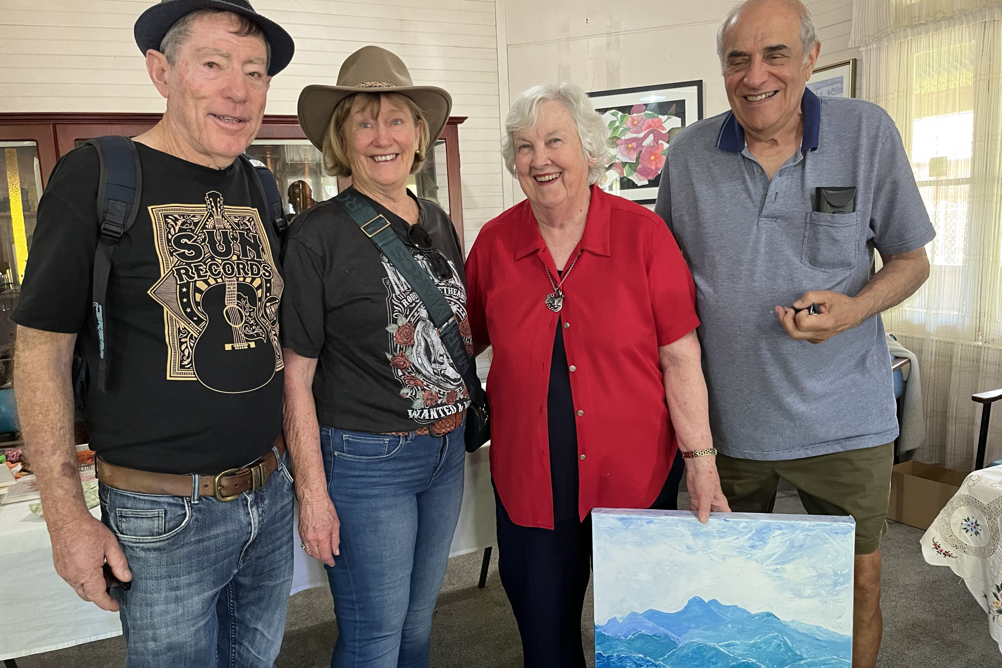 Visitors to town with artists Judy and Joe Shalhoub. Photo supplied.