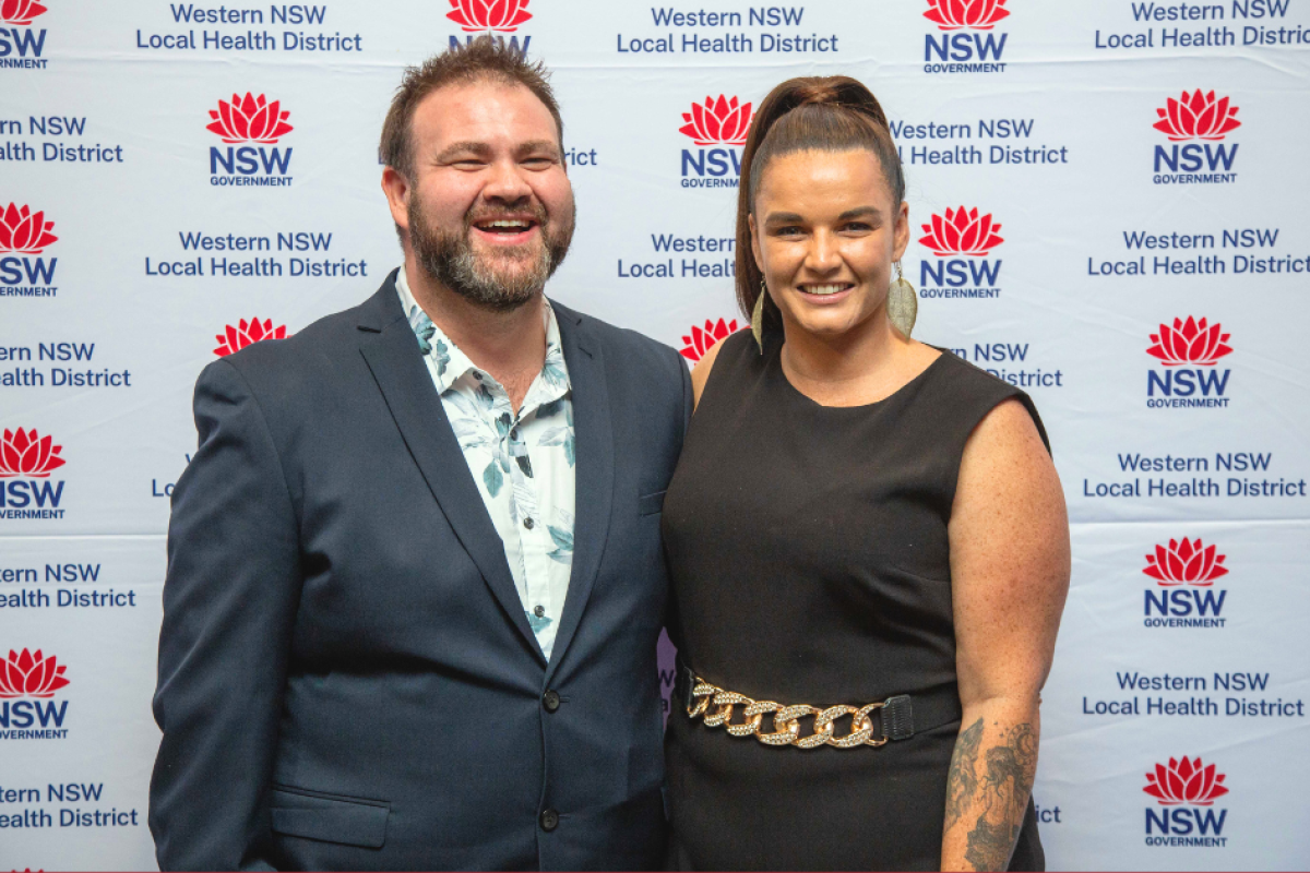 Luke Marks with Amy Sutherland at the awards evening in Orange on May 20. Photo supplied.