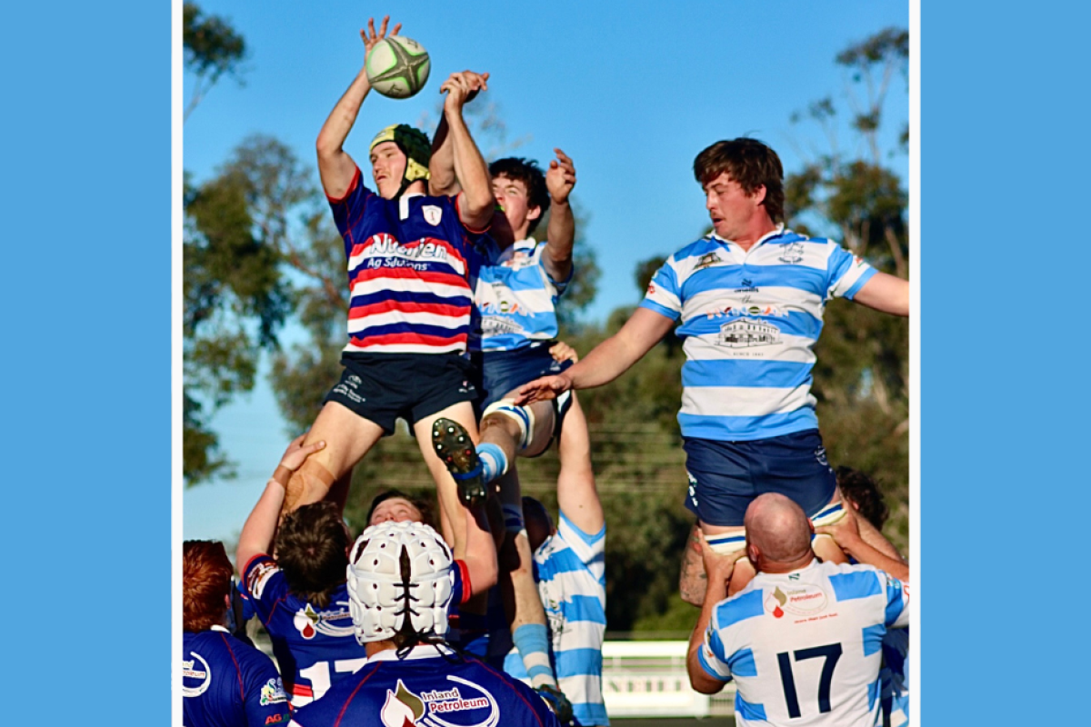 Gulargambone contesting a lineout against Nyngan on the weekend. Photo by The Gilgandra Weekly: Abigail McLaughlin.