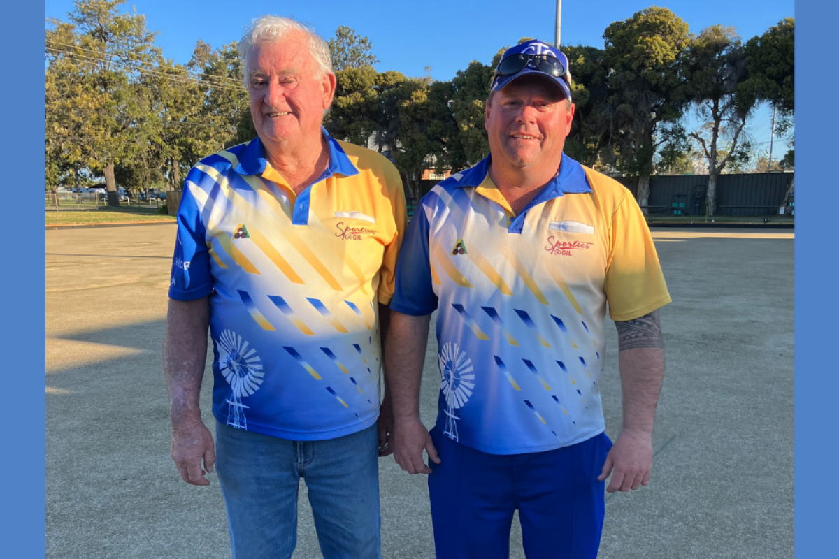Gilgandra’s B Pairs champions Bob Rogers and David Duffy. Photos supplied.