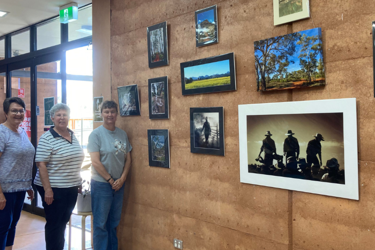 Local photographers Chris Horan, Narelle Rodway, and Kylie Gibson are excited about the new exhibition showcasing photography works. Photos supplied.