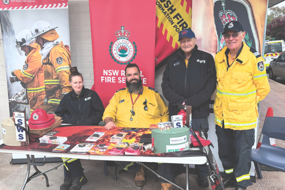 Rural Fire Service’s Robyn Holland, Adam Hall, Stephen Basham, and Procter Morris.