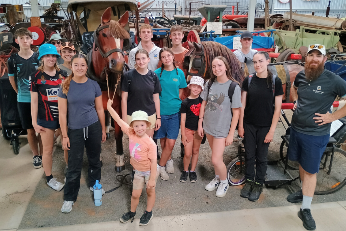 Shellharbour Anglican Grammar School recently visited the Gilgandra Museum and undertook some volunteer work. Photos by Gilgandra Museum and Historical Society.