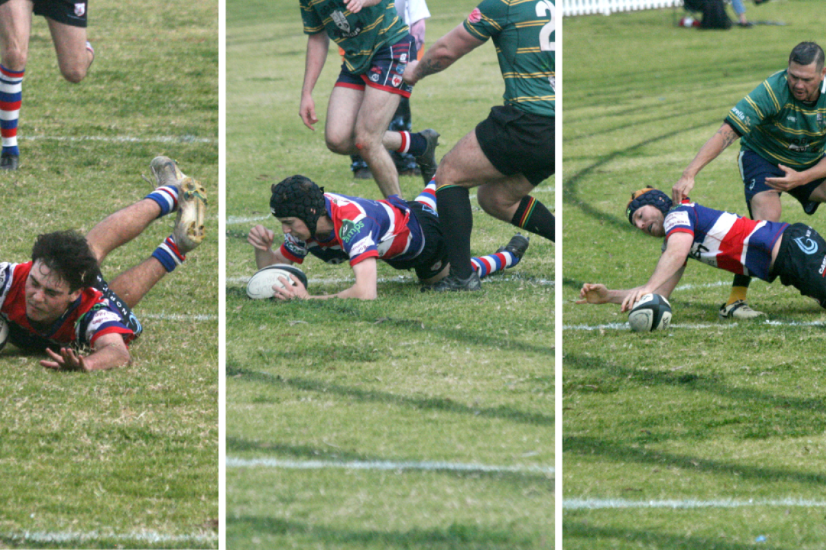 There were many successful tries during the rugby union first grade match for Gulargambone on Saturday when they toppled Cobar 56-10 in front of the home crowd. Photos by Stephen Basham.