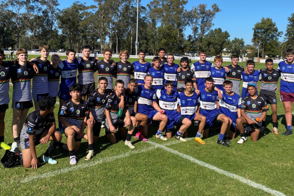 Under 16 football with both Gilgandra and Gulgong sides pictured.