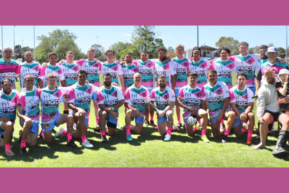 The Gillar Freshwater Hunters squad that competed at the Dubbo Waratahs Aboriginal Rugby League Knockout included, (back row:) Kurt Beahan (manager), Daniel Pracey, Josh Nixon, Brandon Hammond, Brad Fuller, Denzel Ryan, Ty Sutherland, Ryan Millgate, Rab Hammond (captain), Jordan Hammond, Josh Bamblett, Bailey Vaeau, Narn Millgate, Locky McEwen, Matt Naden, Anthony Towney (president), and Blake Allan (sponsor). Front row: Harlee Millgate, DJ Smith, Evan Ryan, Damon Goolagong Jnr, Jay Towney, Curtly Hammond, Will Towney, Tallis McEwen, Elvy McEwen, Harley Yates, and Coedi Towney (coach) with his daughter and ball girl Lilly Towney.