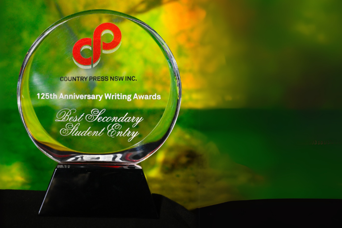 One of the trophy prizes to be won in the Country Press NSW Inc 125th Anniversary Writing Competition. Photo by CPNSW.
