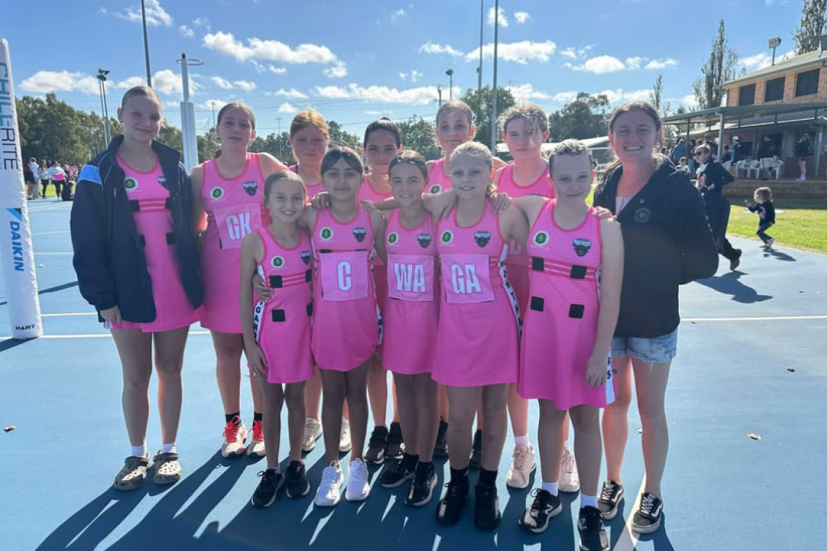 Gilgandra’s U12 netball side.