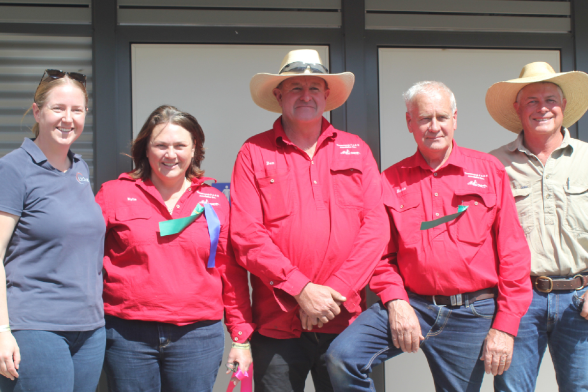 As part of the Tooraweenah Show 2024, a new toilet block was officially opened. Pictured are Emily Ross of Lyons Project Management, vice-president of the Tooraweenah P, A&H Association Kylie Moppett, president Ben Gale, treasurer Brian Mockler, and Castlereagh Concrete and Sheds builder Dominic Spora. Photo by The Gilgandra Weekly: Nicholas Croker.