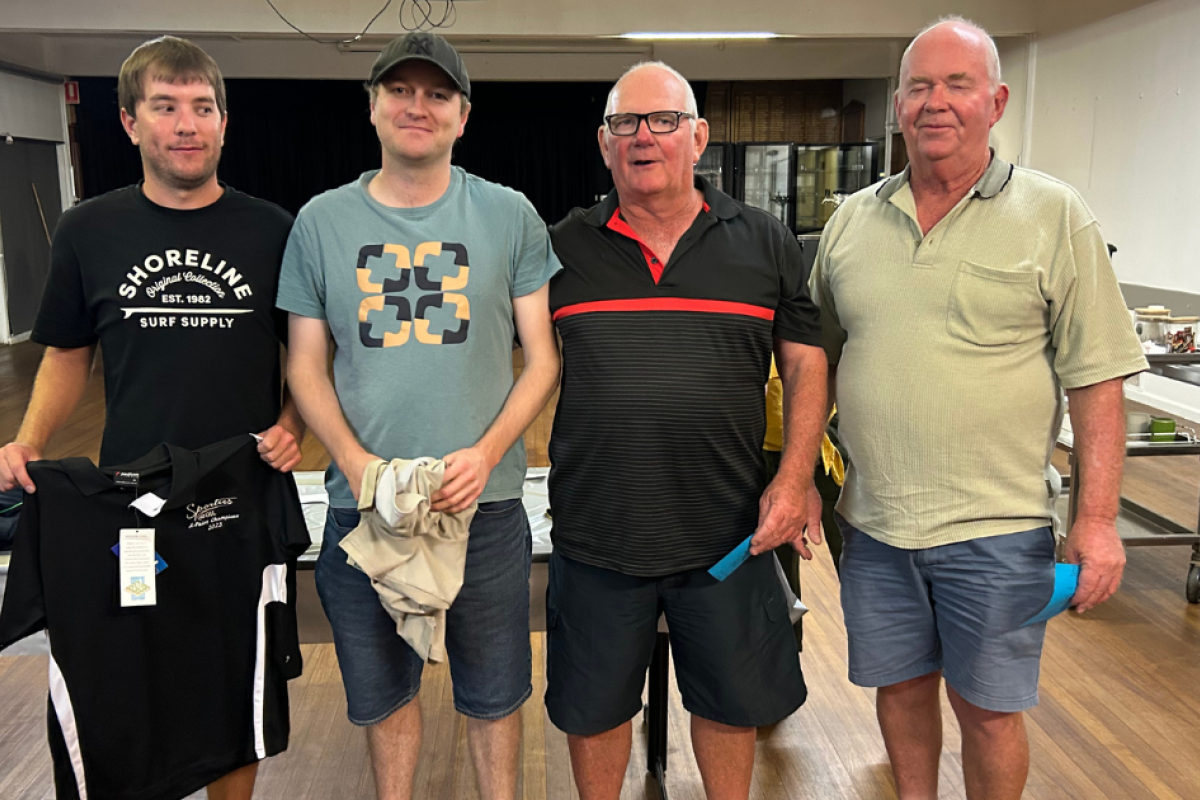 Dylan Marchant, Shaun Marchant (2023 A-pairs winners), Noel Raines and Gary Raines (2022 A-pairs winners). Photos supplied.