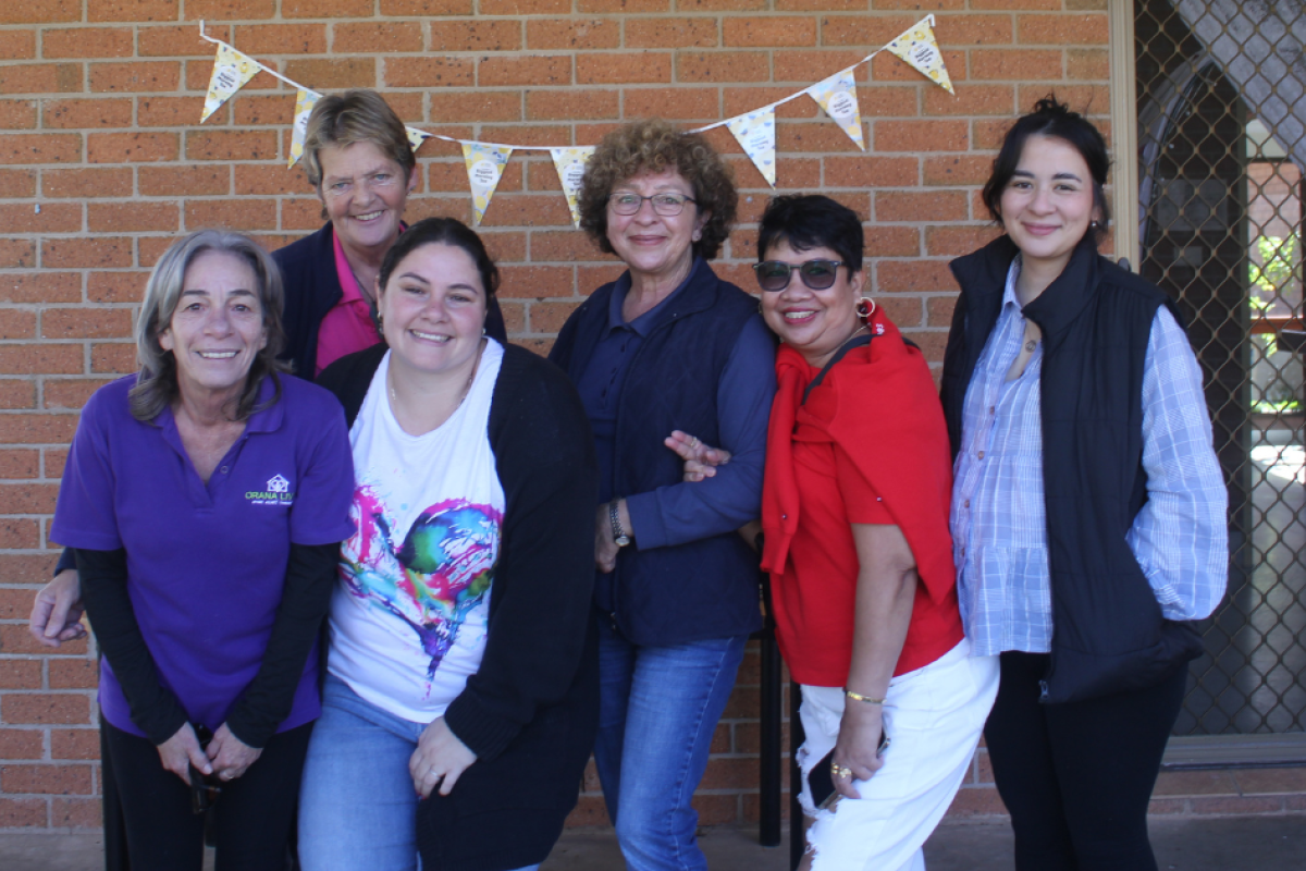 Rosina, Chrissy, Krystal, Rosemary, Marissa, and Ziona at the Cooee Lodge Biggest Morning Tea event. Photos by The Gilgandra Weekly: Nicholas Croker.